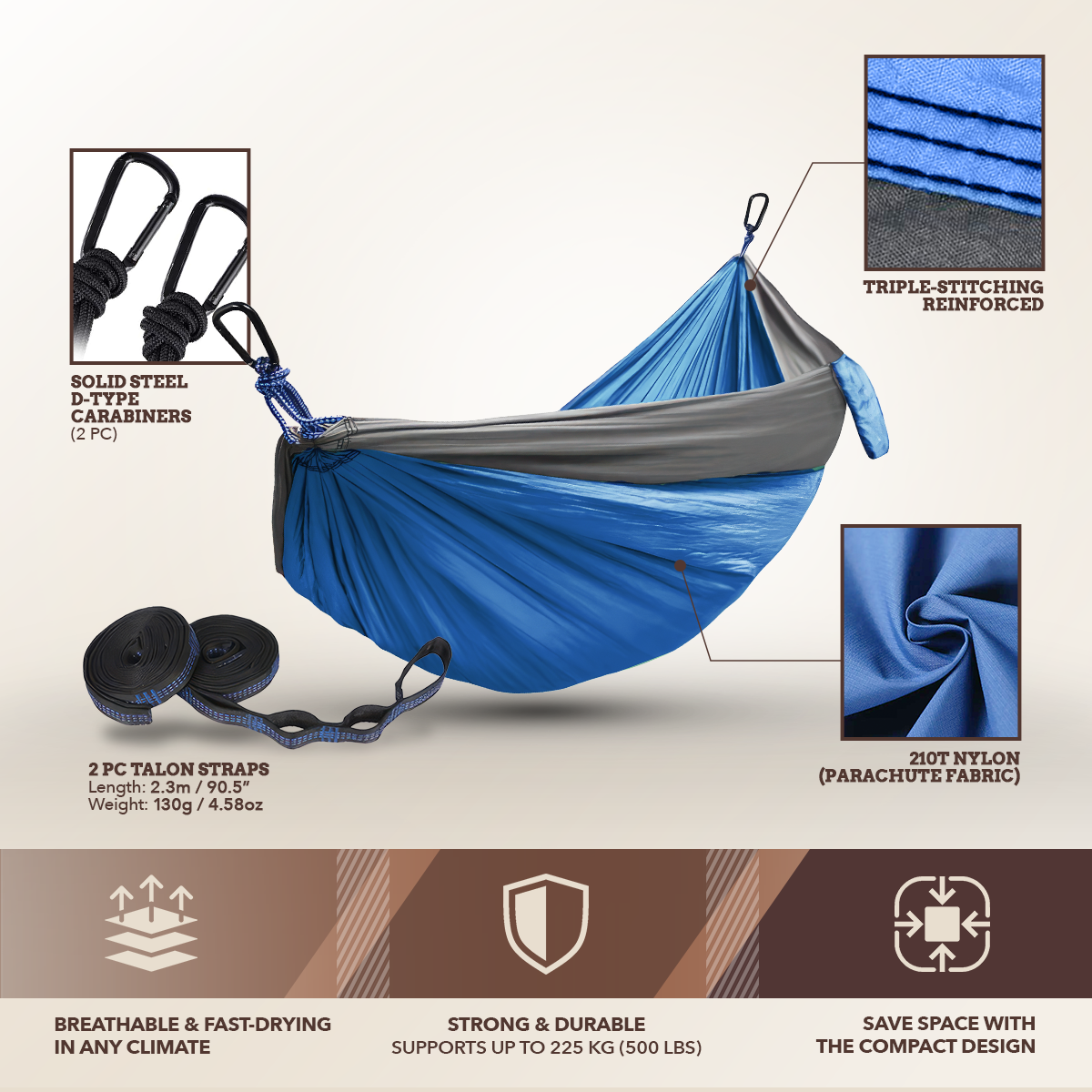 Compact Hammock With Straps